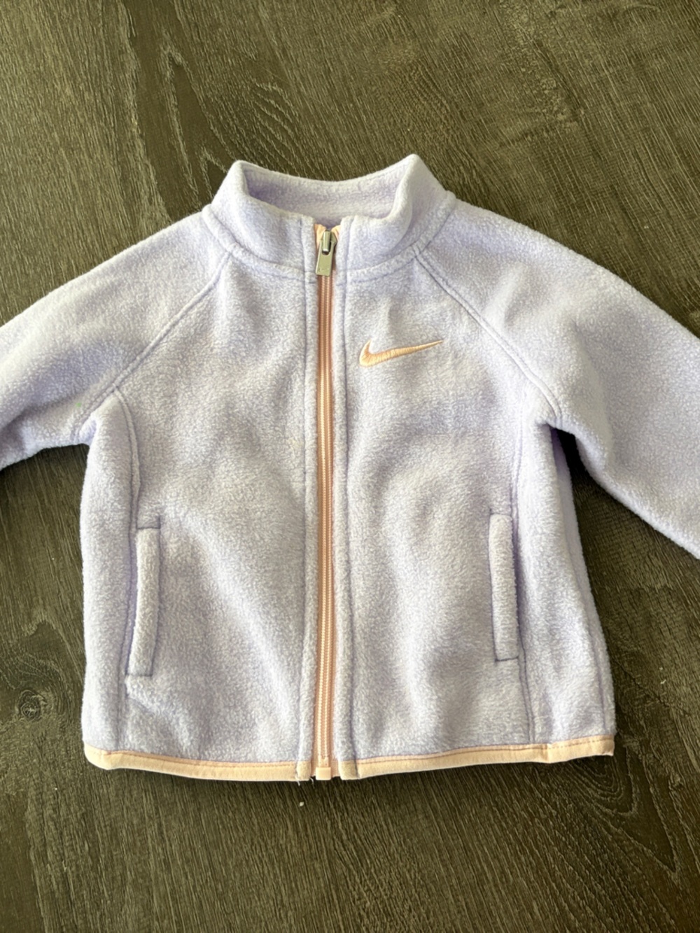 Nike Kids Lavender Fleece Jacket with Pale Pink Trim
